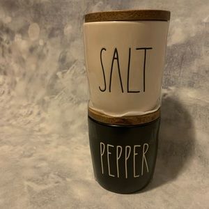 Rae Dunn Salt and Pepper Containers Black & White